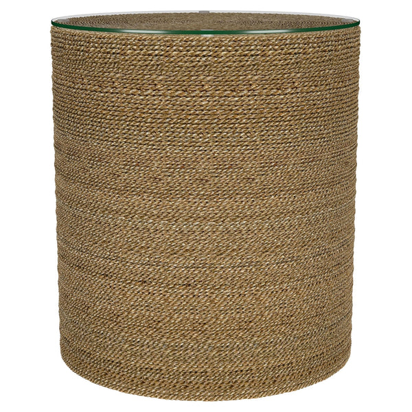 Coaster Halden Round Woven Seagrass Accent Side Table Light Brown