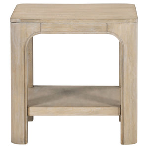 Coaster Solano Square Wood Side End Table With Shelf Weathered Mango