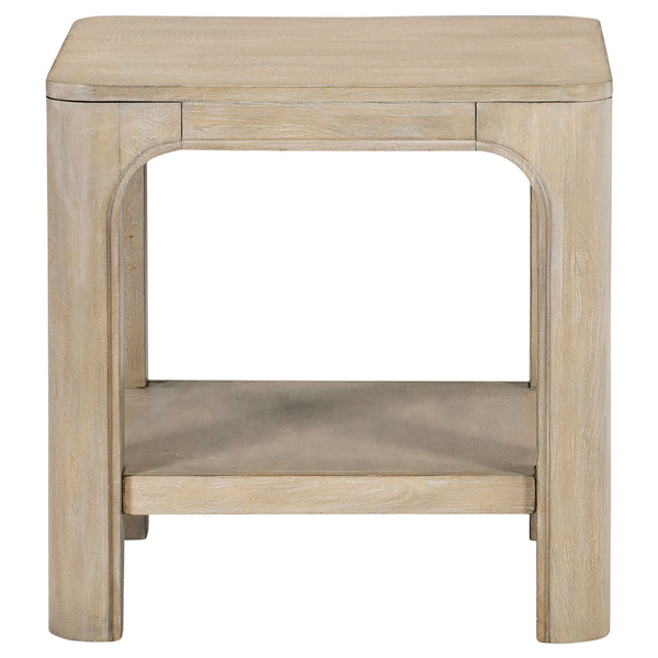 Coaster Solano Square Wood Side End Table With Shelf Weathered Mango