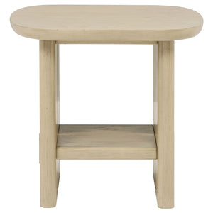 Coaster Kailani Coastal Square End Side Table With Shelf Beige Oak