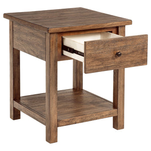 Coaster Payne 1-Drawer Wood End Table With Shelf Distressed Brown