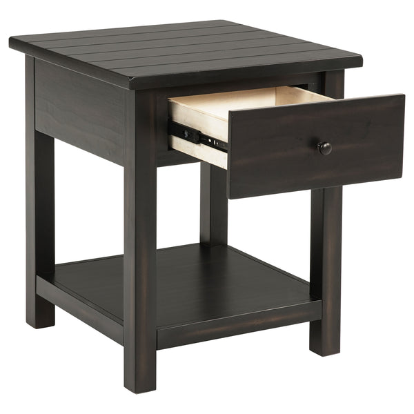 Coaster Payne 1-Drawer Wood End Table With Shelf Distressed Java