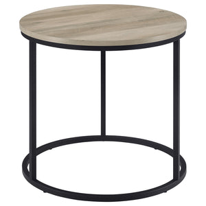 Coaster Lainey Round Occasional Side End Table Distressed Pine