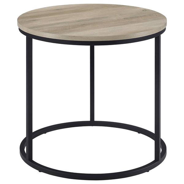 Coaster Lainey Round Occasional Side End Table Distressed Pine