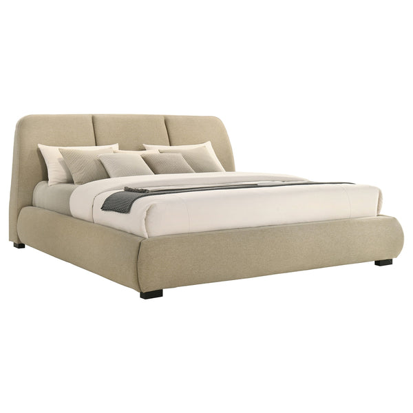 Coaster Mokena 46-Inch Upholstered King Platform Bed Brown