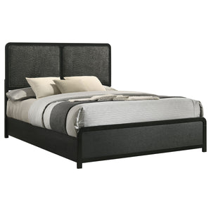 Coaster Cavelle 51-Inch Upholstered King Bed Black