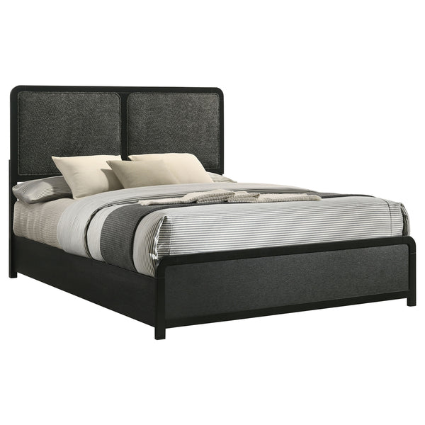 Coaster Cavelle 51-Inch Upholstered King Bed Black