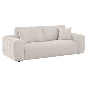Coaster Burnett 3-Piece Chenille Upholstered Sofa Set Ivory