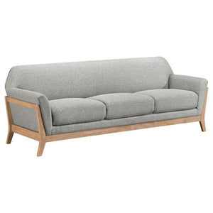 Coaster Vaughn 3-Piece Fabric Upholstered Flared Arm Sofa Set Grey