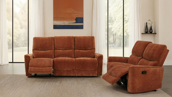 Coaster Navarro 2-Piece Upholstered Reclining Sofa Set Orange