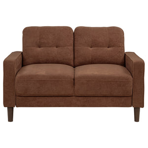 Coaster Bowen Ii Fabric Upholstered Track Arm Loveseat Rust