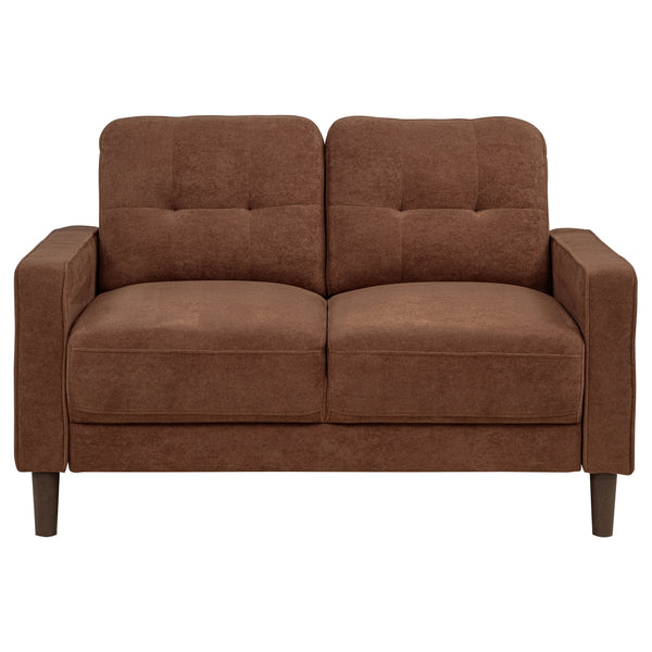Coaster Bowen Ii Fabric Upholstered Track Arm Loveseat Rust