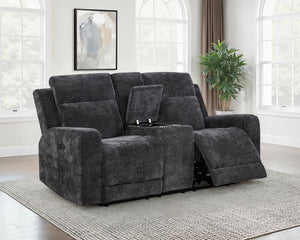 Coaster Kennett Chenille Upholstered Power Reclining Loveseat Grey