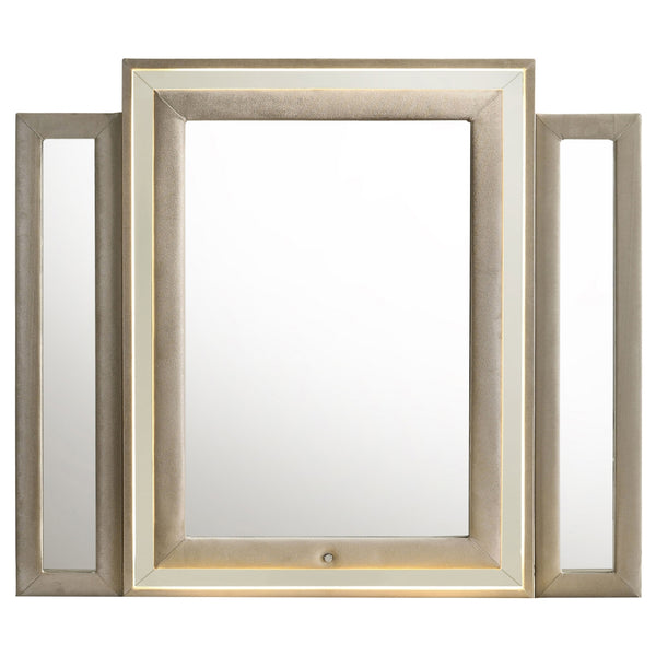 Coaster Lorient LED Dresser Mirror Ivory & Camel