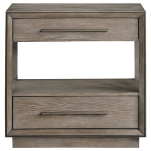 Coaster Durango 2-Drawer Nightstand Bedside Table Taupe Oak
