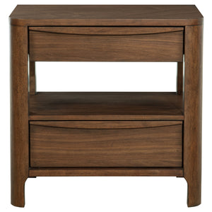 Coaster Maderia 2-Drawer Nightstand Bedside Table Walnut