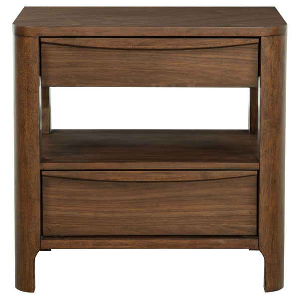 Coaster Maderia 2-Drawer Nightstand Bedside Table Walnut