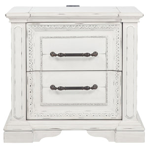 Coaster Mckinney 2-Drawer Nightstand With Dual Usb Vintage White