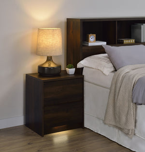 Coaster Westpark 2-Drawer Nightstand LED Lights & Usb Dark Pine
