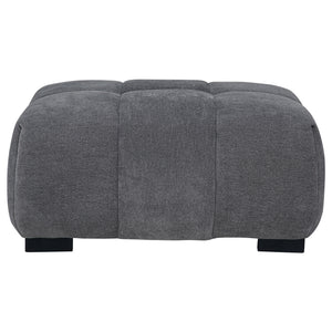 Coaster Octavia Upholstered Rectangular Ottoman Charcoal Grey