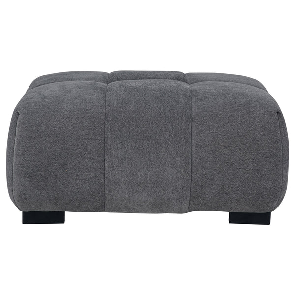Coaster Octavia Upholstered Rectangular Ottoman Charcoal Grey