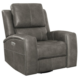 Coaster Brickston Triple Power Swivel Glider Recliner Charcoal