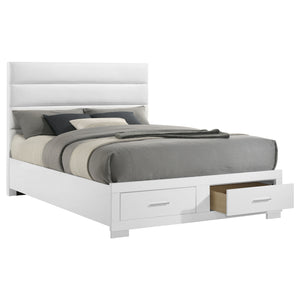 Coaster Felicity Queen Storage Bed White High Gloss