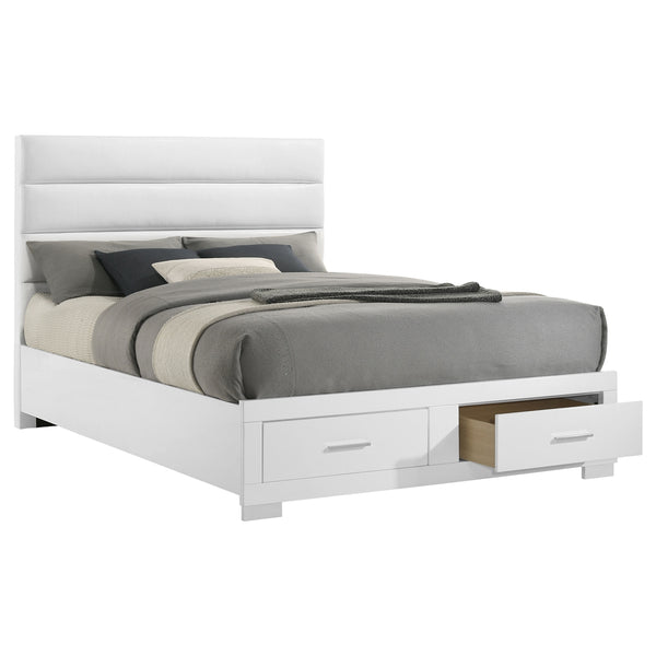 Coaster Felicity Queen Storage Bed White High Gloss