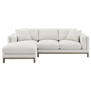 Coaster Geneva Boucle Upholstered Sectional Chaise Sofa Sand