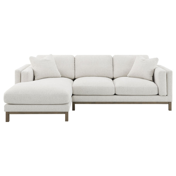 Coaster Geneva Boucle Upholstered Sectional Chaise Sofa Sand