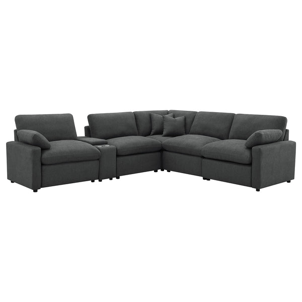 Coaster Collins 6-Piece Modular Power Reclining Sectional Dark Grey