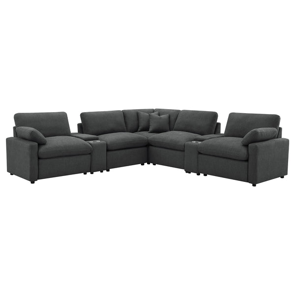 Coaster Collins 7-Piece Modular Power Reclining Sectional Dark Grey