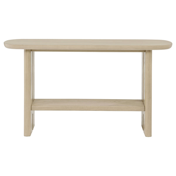 Coaster Kailani Coastal Sofa Console Table With Shelf Beige Oak