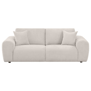 Coaster Burnett Chenille Upholstered Wide Arm Sofa Ivory
