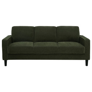 Coaster Ruth 77-Inch Fabric Upholstered Track Arm Sofa Matcha Green