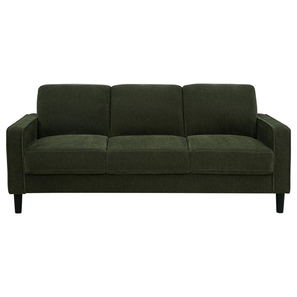 Coaster Ruth 77-Inch Fabric Upholstered Track Arm Sofa Matcha Green