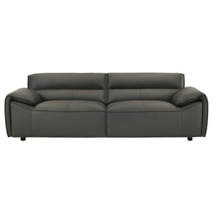 Coaster Buxton Top Grain Leather Upholstered Sofa Graphite