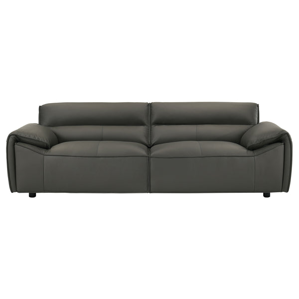 Coaster Buxton Top Grain Leather Upholstered Sofa Graphite
