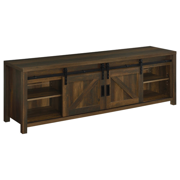 Coaster Enfield 71-Inch Tv Stand Fireplace Media Console Dark Pine