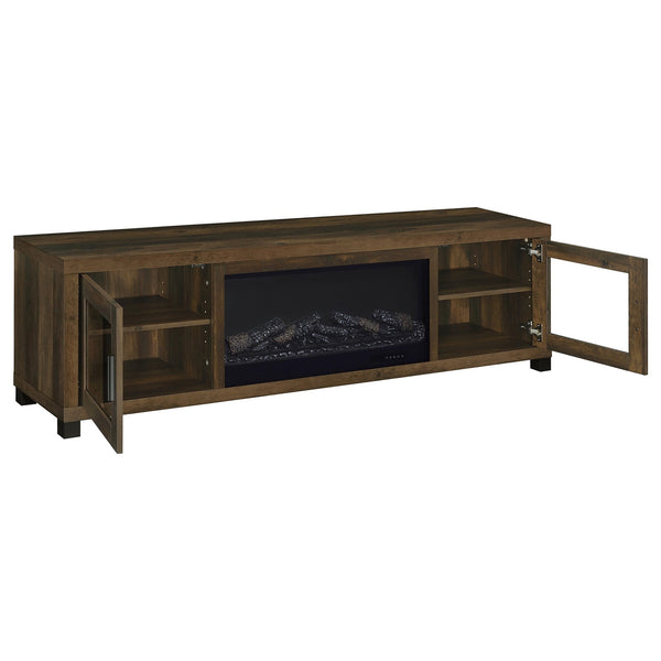 Coaster Havering 71-Inch Tv Stand Fireplace Media Console Dark Pine