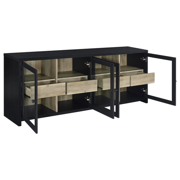 Coaster Denison 79-Inch 4-Door Tv Stand Media Console Black