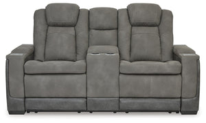 Next-Gen Zero Gravity P2 Durapella Power Reclining Adjustable Headrest Console Loveseat & USB Slate