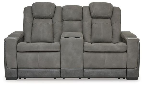 Next-Gen Zero Gravity P2 Durapella Power Reclining Adjustable Headrest Console Loveseat & USB Slate