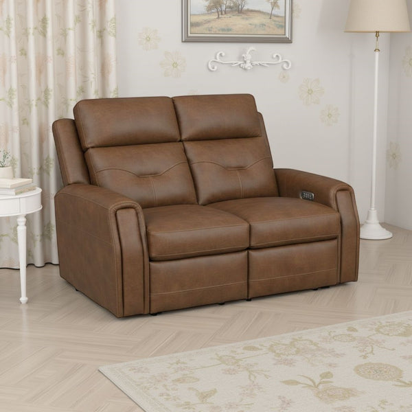 Flexsteel Zero Gravity Felix Leather Power Reclining Loveseat with Power Headrest, Lumbar, Heat & Massage in Sabble