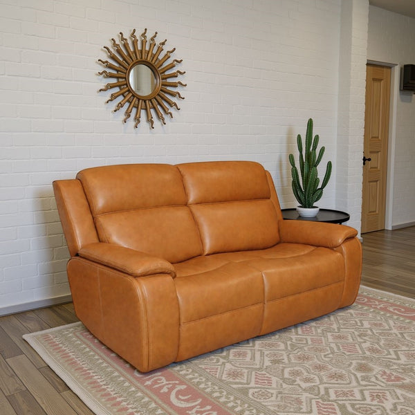 Flexsteel Zero Gravity Ziggy Leather Power Reclining Loveseat with Power Headrest, Lumbar, Heat & Massage in Saddle
