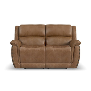 Flexsteel Zero Gravity Beau Fabric Power Reclining Loveseat with Power Headrests in Silt