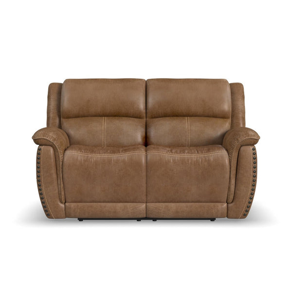 Flexsteel Zero Gravity Beau Fabric Power Reclining Loveseat with Power Headrests in Silt