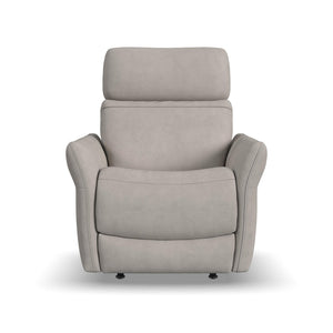 Flexsteel Zero Gravity Artemis Fabric Power Rocking Recliner with Power Headrest, Lumbar, Heat & Massage in Dove