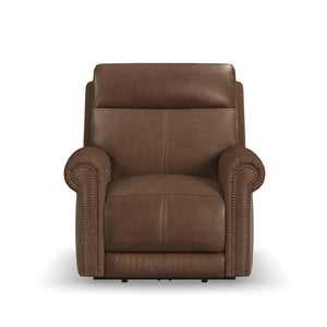 Flexsteel Zero Gravity Alexander Leather Power Recliner with Power Headrest & Lumbar in Khaki