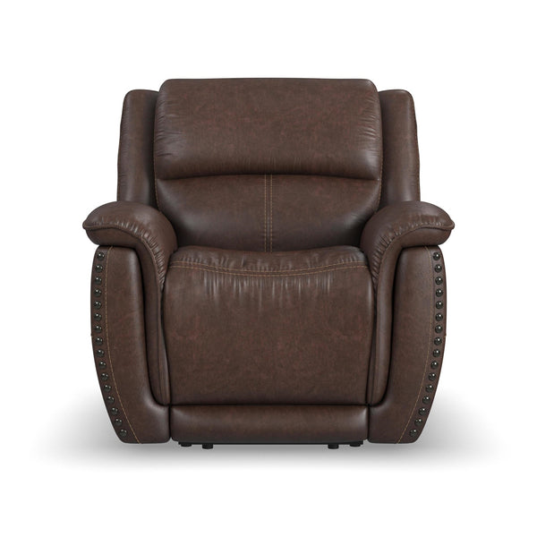 Flexsteel Zero Gravity Beau Fabric Power Recliner with Power Headrest in Sable